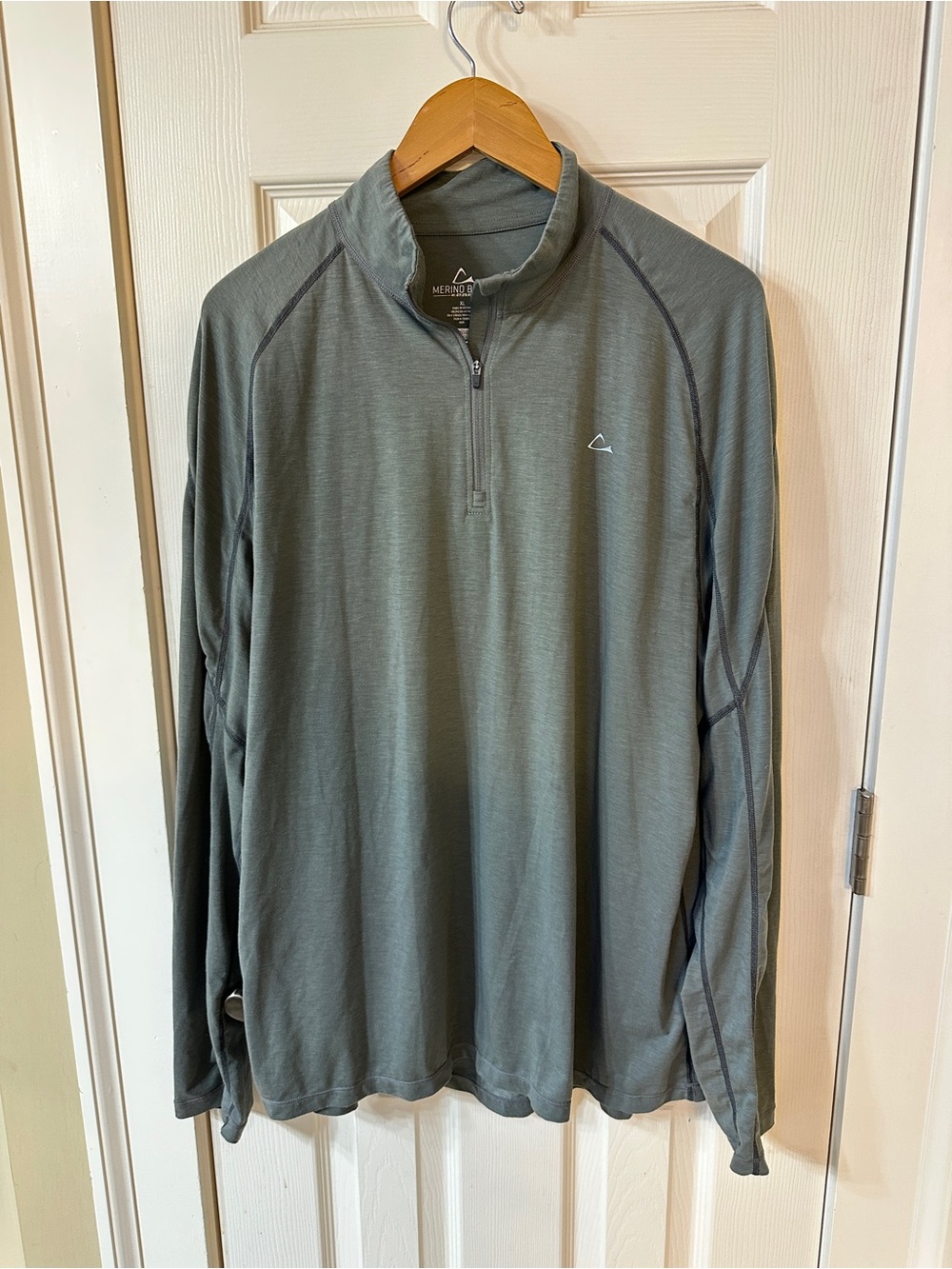 Merino Blend by Paradox Mens Wool Pullover Sweater Quarter Zip Warm Gray XL